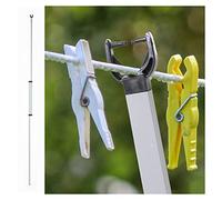 GREY Addiz Square Metal Prop For Washing Line, Galvanised Metal, Powder Coated, Outdoor Garden Extendable Telescopic Pole for Cloths Laundry Line Support (2-Pack)