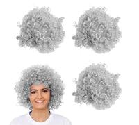 Grey Afro Wig - Fancy Dress Accessory - Funky Large Curly Hair 70's Disco Clown - Perfect for Fancy Dress Events - Pack of 2