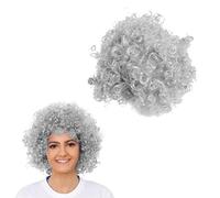 Grey Afro Wig - Fancy Dress Accessory - Funky Large Curly Hair 70's Disco Clown - Perfect for Fancy Dress Events - Pack of 1