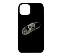 Grey Alien Behind Hand-Wiped Foggy Glass Optical Illusion 3D Case for iPhone 13