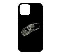 Grey Alien Behind Hand-Wiped Foggy Glass Optical Illusion 3D Case for iPhone 14