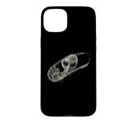 Grey Alien Behind Hand-Wiped Foggy Glass Optical Illusion 3D Case for iPhone 15 Plus