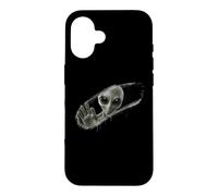 Grey Alien Behind Hand-Wiped Foggy Glass Optical Illusion 3D Case for iPhone 16