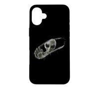 Grey Alien Behind Hand-Wiped Foggy Glass Optical Illusion 3D Case for iPhone 16 Plus