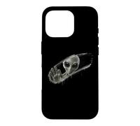 Grey Alien Behind Hand-Wiped Foggy Glass Optical Illusion 3D Case for iPhone 16 Pro
