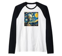 Grey Alien Painting for UFO UAP Disclosure Believers Raglan Baseball Tee