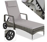 Tectake Cassis Rattan Sun Lounger - Grey