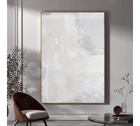 Grey and Beige Neutral Abstract Art - Minimalist Bedroom Wall Art, 16x24inch, Frameless