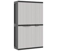 (grey and black, 97 x 37 x 165 cm) vidaXL Outdoor Storage Cabinet Terrace Patio Garden Cabinet Tool Cupboard PP
