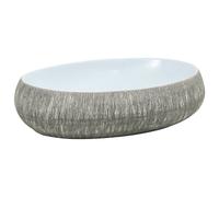 vidaXL Countertop Basin Grey and Blue Oval 59x40x15 cm Ceramic