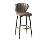 Grey and Blue Swivel Stool with Metal Frame Chairs for Home Bar and Kitchen (Comfortable Lumbar Support)