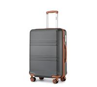 (Grey and Brown, 28 inch) 1, 2 or 4 Pieces ABS Sculpted Horizontal Design Suitcase With TSA Lock
