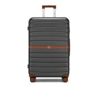 (grey and brown, 28) KONO 20+24+28Inch ABS/PC Striped Design with Cabin Suitcase Set