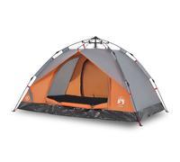 (grey and orange, 2-person) vidaXL Camping Tent Dome 2-Person Tent White Blackout Fabric Quick Release