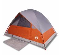(Grey and orange, 215 x 213 x 149/154 cm) vidaXL Camping Tent Dome 2-Person Lightweight Tent Dome Tent Blue Waterproof