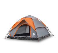 (Grey and orange, 250 x 250 x 155 cm) vidaXL Camping Tent Dome Tent Lightweight Tent Blackout Fabric Quick Release