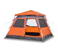 (Grey and orange, 255 x 222 x 165 cm) vidaXL Family Tent Dome 8-Person Lightweight Tent Camping Tent Quick Release