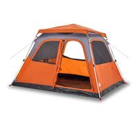 (Grey and orange, 310 x 285 x 200 cm) vidaXL Family Tent Dome 8-Person Lightweight Tent Camping Tent Quick Release