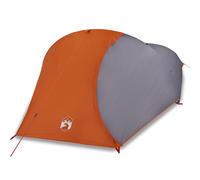 (Grey and orange) vidaXL Camping Tent Dome 4-Person Lightweight Tent Grey and Orange Waterproof