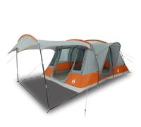 vidaXL Camping Tent Tunnel 5-Person Grey and Orange Waterproof