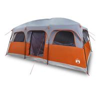 (grey and orange) vidaXL Family Tent Cabin 10-Person Camping Tent Lightweight Tent Waterproof