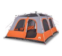 vidaXL Family Tent Dome 10-Person Grey and Orange Quick Release UK