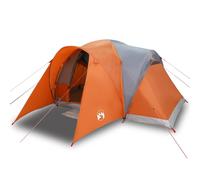 (grey and orange) vidaXL Family Tent Dome 6-Person Camping Tent Lightweight Tent Waterproof