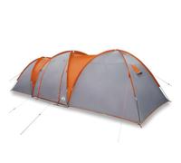 vidaXL Family Tent Dome 8-Person Grey and Orange Waterproof UK
