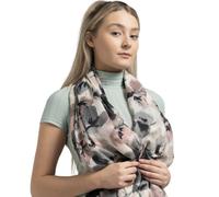 Grey and Pink Flower Sketch Scarf My Posh Shop Grey One Size