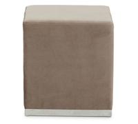 Grey and Silver Square Footstool, Velvet Ottoman Footstool with Silver Base, Pouffe Footstool for Home Premier Housewares Brown One Size