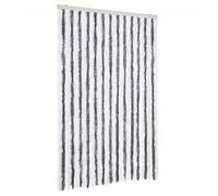 vidaXL Mosquito Net Insect Door Curtain Against Flies Mosquitoes Caravan Outdoor Mobile Home Grey and White 120 x 220 cm Chenille