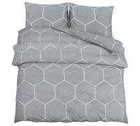 (grey and white, 140 x 200 cm + 60 x 70 cm/ 1 pcs) vidaXL 1/2x Duvet Cover Set Cotton Duvet Slipcover Sheet Multi Colours/Sizes