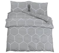 (grey and white, 200 x 200 cm + 80 x 80 cm/ 2 pcs) vidaXL 1/2x Duvet Cover Set Cotton Duvet Slipcover Sheet Multi Colours/Sizes