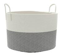 (grey and white, 51 x 33 cm) vidaXL Storage Basket Laundry Basket Washing Basket Laundry Hamper Cotton