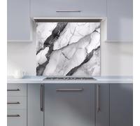 Grey And White Marble Effect Kitchen Splashback Warren Reed - Designer Grey 700mm x 650mm