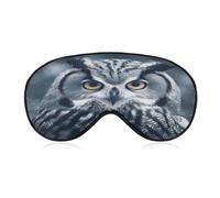 Grey and White Owl Sleep Mask Eye Mask Travel Eye Cover