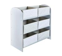 Grey And White Stars 6 Bin Storage Unit
