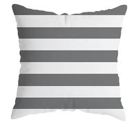 Grey and White Striped Cushion Covers, Morden Simple Life Decorative Cushion Covers, Home Decorative Cushion Covers, 18 x 18 cm, Super Soft for Bed/Couch/Sofa/Car, Small Sofa Cushion Cover (Grey, One