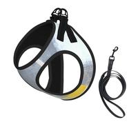 Grey And Yellow Abstract Art Painting,Pet Harness,Adjustable Reflective Dog Harness,Pet Leash Vest,M