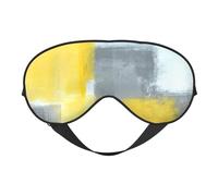 Grey and Yellow Abstract Art Painting Print Outdoor Travel Stylish Eye Mask Adjustable Sleep Camping Meditation Relaxation