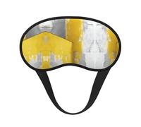 Grey and Yellow Abstract Art Painting Print Sleep Eye Mask Light Blocking Soft and Comfortable Night Eye Blinder for Women Men for Sleeping Travel Night Shift