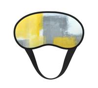 Grey and Yellow Abstract Art Painting Print Sleep Mask for Side Sleepers Cute Blackout Eye Mask Shades Cover for Home or Travel