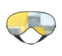 Grey and Yellow Abstract Art Painting Print Soft Eye Mask â€“ Comfortable Sleep, Blocks Light, Full Eye Coverage, Ideal for Travel, Meditation