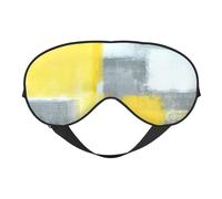 Grey and Yellow Abstract Art Painting Print Soft Eye Mask â€“ Elastic Nighttime Shade, Light-Proof Blindfolds for Plane, Yoga, Travel