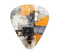 Grey And Yellow Abstract Art Painting Printed pick set - 12 pieces, thin, medium and thick guitar picks, suitable for guitar, bass, electric guitar and ukulele