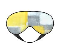 Grey and Yellow Abstract Art Painting Printing Versatile Rest Helper, Soft Sleep Eye Mask Double-Sided for Yoga,Camping,Soft Sleep Eye Mask