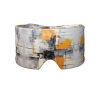 Grey and Yellow Abstract Art Painting Unisex Side Sleeping Headband, Sleeping Eye Mask and Ear Muffs, (26.8 * 4.3 inches), Indoor and Outdoor Travel Yoga Adjustable Comfort Eye and Ear Muffs,