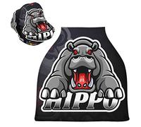 Grey Angry Hippo Baby Car Seat Cover Canopy Stretchy Nursing Covers Breathable Windproof Winter Scarf for Infant Breastfeeding Boys Girls