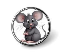 Grey Animals Round Badge Brooch Lightweight Lapel Tie Pins Unique Gifts Metal Brooch Badge For Hat Shirt Clothing Bags Decoration