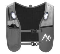 Grey ArcticFit LED Running Vest - Adjustable Unisex Reflective Vest with Phone Holder and Storage - Lightweight and Durable Running Backpack Alternative - Hydration Vest (Grey, One Size)